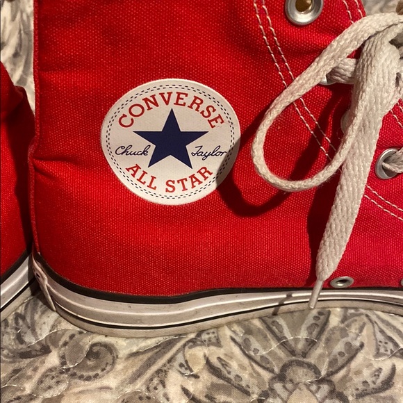 Converse Red Canvas High-Tops - Picture 3 of 7